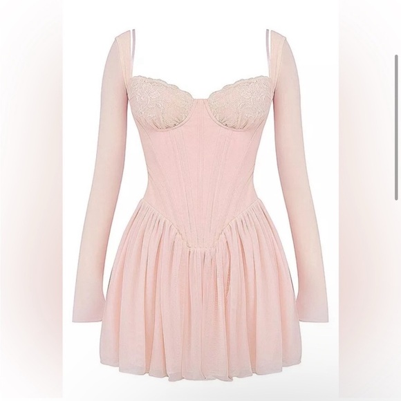 NWOT $255 Vivi Soft Peach Corset Mini Dress/Size  S HOUSE OF CB - Picture 6 of 12